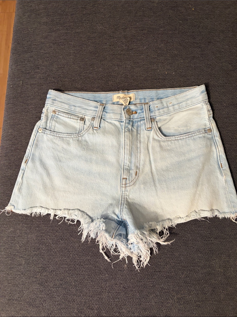 Madewell Light Blue Frayed Hem Denim Cutoff Shorts